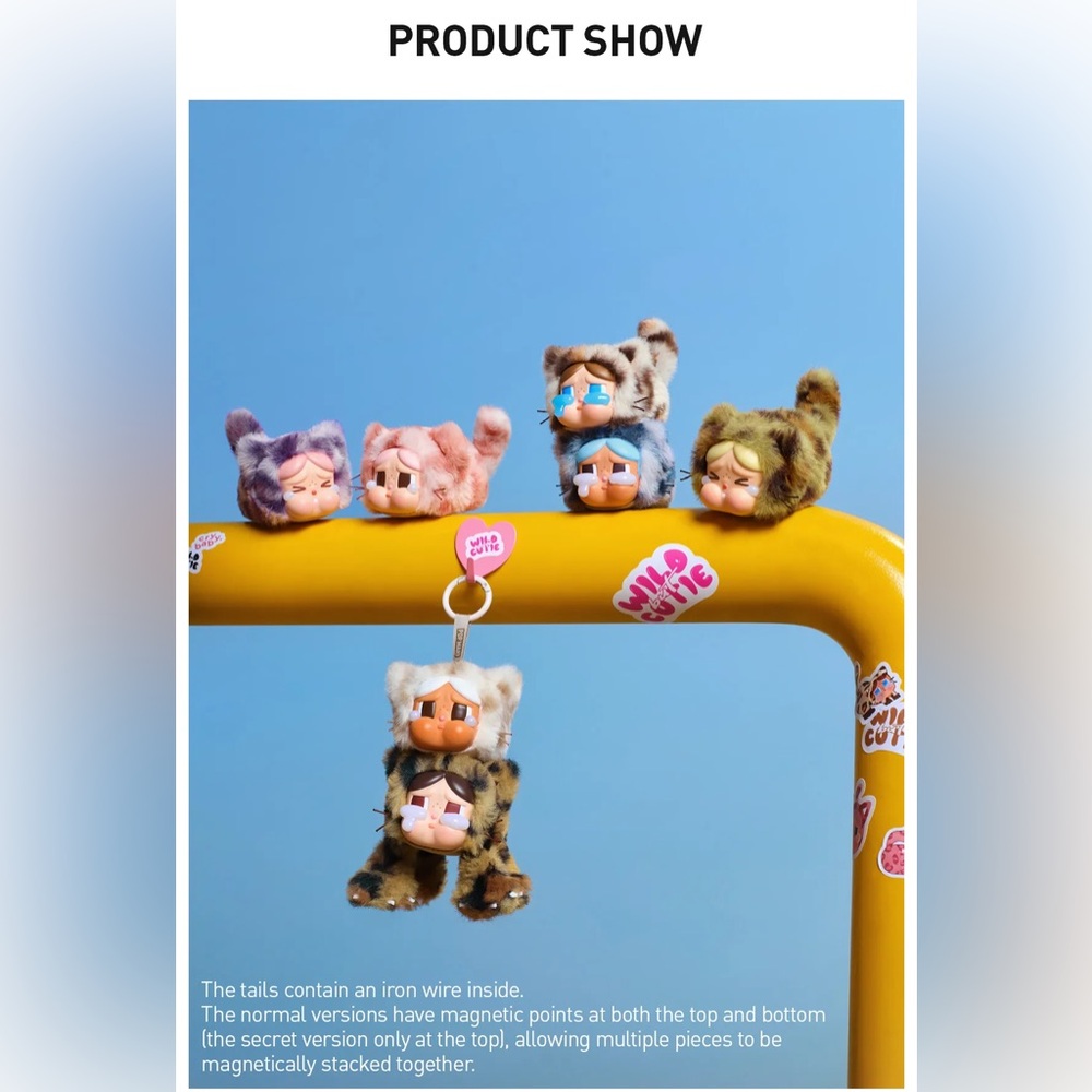 CRYBABY Wild but Cutie Vinyl Plush Pendant CONFIRMED NEON CUTIE Box Pop Mart - Picture 12 of 12